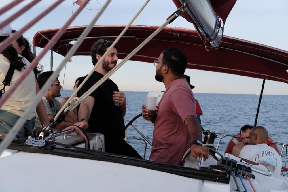 Guests deep in conversation on deck, Edition 02